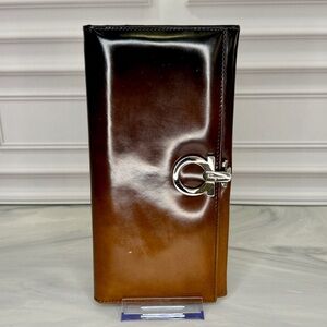 Salvatore Ferragamo Ombré Leather Long Wallet | Silver Gancini | Project Piece